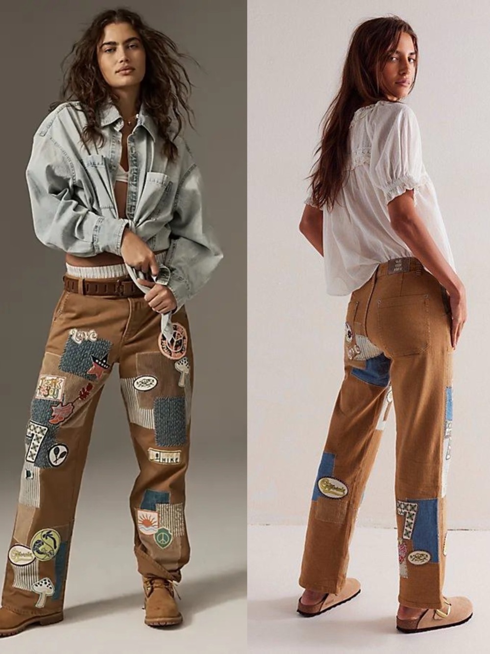 We The Free Baggy On You Patch Baggy Straight Jeans 27 $268